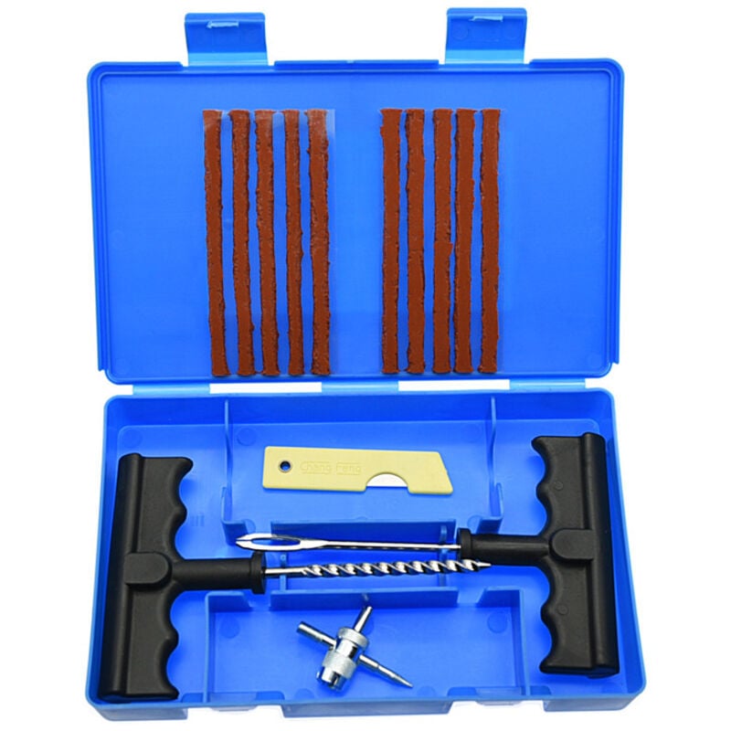 15-teiliges Autoreifen-Reparaturset, Autoreifen-Reparaturset, Reifenpannen-Reparaturset, Autoreifen-Reparaturset für Auto, Motorrad, Van, Rasenmäher