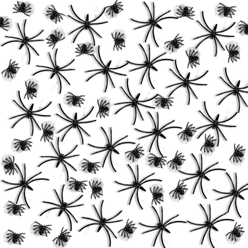 Bluedeer - 150 Stück Kleine Spinnen, Halloween Spinne, Spinnen Deko, Halloween Plastik Spinnen, Mini Spinne Für Streichm, Realistische Gruselige