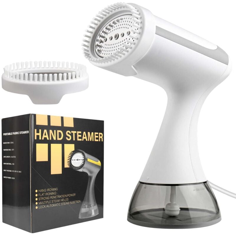 1500 W Handdampfgerät für Kleidung – Kraftvoller Dampf in 20 Sekunden – 300 ml Tank – Für Kleidung, Vorhänge, Stoffe – Reisen und Zuhause – Weiß