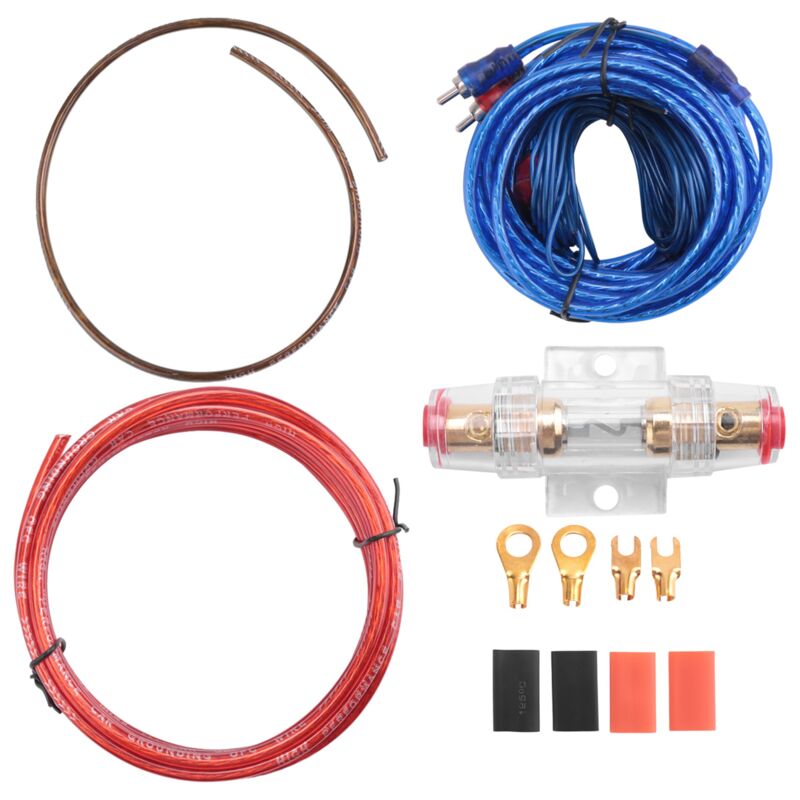 Tlily - 1500W Auto-Verstärker-Installationskabelbaum-Kit 8GA Audio-Subwoofer-Stromkabel