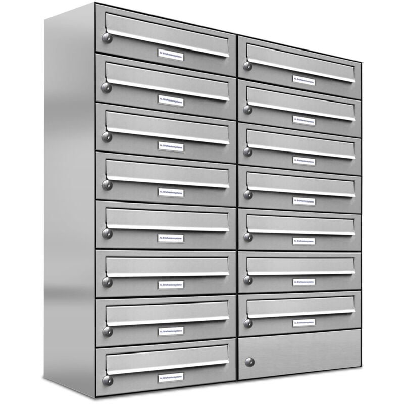 15er Edelstahl Briefkasten Anlage 15 Fach Wandbriefkasten Postkasten