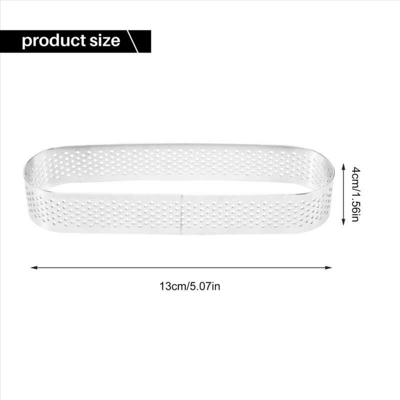 15Pcs Oval Tartlet Formen Perforierte Torte für Backen Edelstahl Runde Form Ring Mousse Torten Quiche