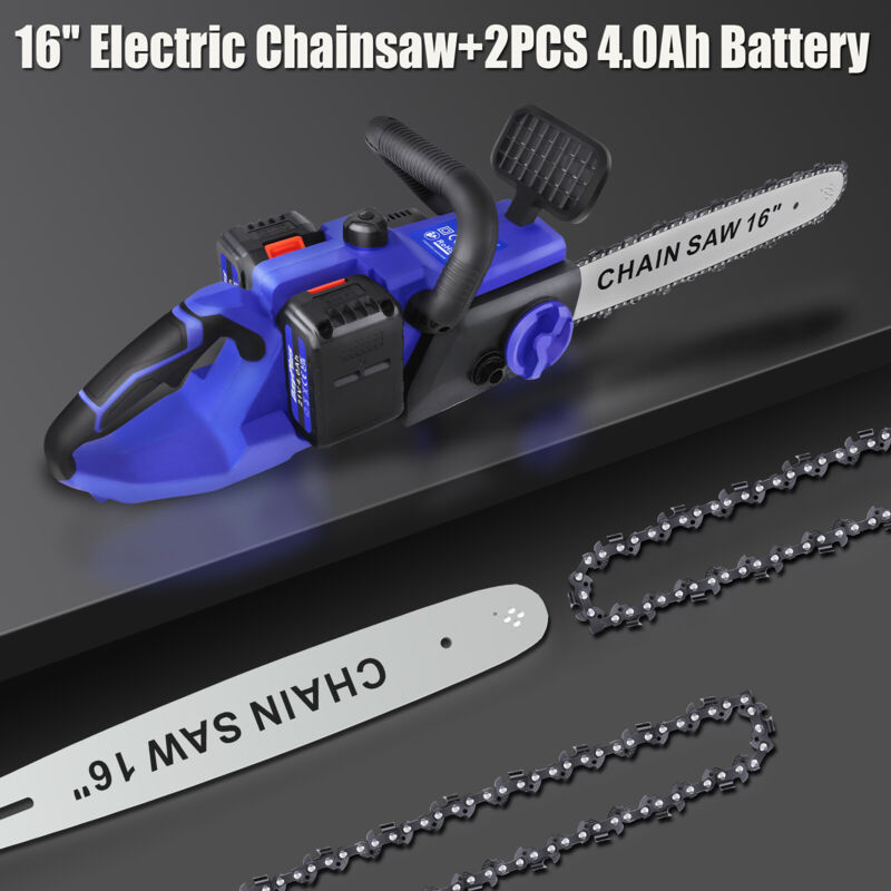 Dayplus - 16'' Bürstenlos Kettensäge Motorsäge Elektro-Kettensäge Baumsäge Akku Ladegerät