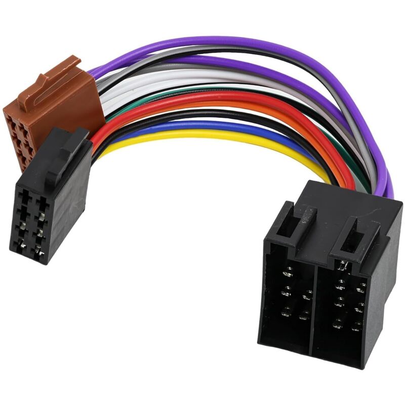 16-poliger DIN-auf-ISO-Adapter für Autoradios – Universeller Adapter auf ISO-Buchse – Verlängerungskabel für Subwoofer, Antenne und Autoradiosystem –