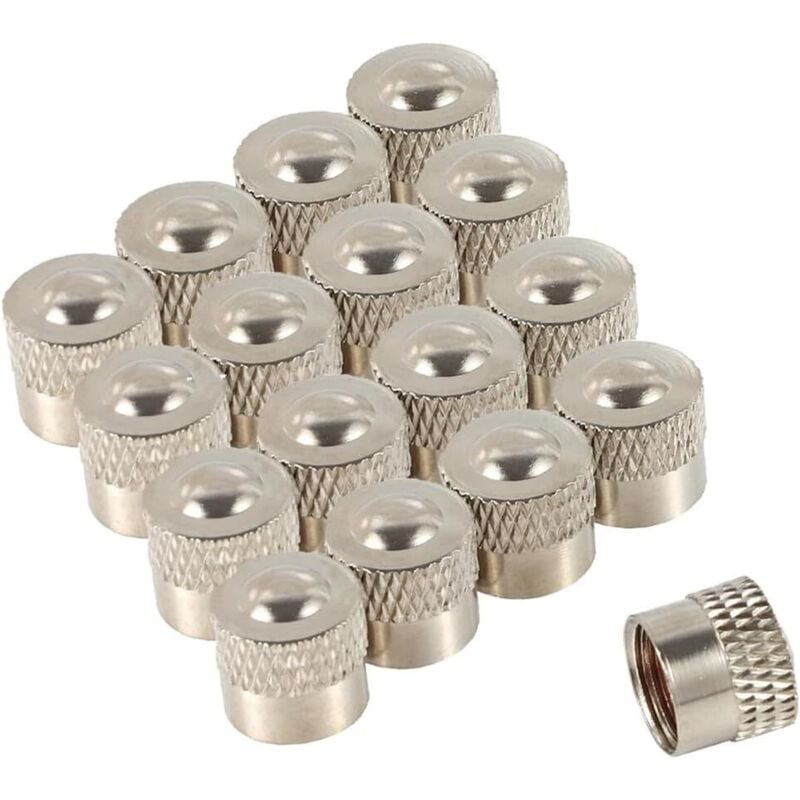 16 Stück Reifen-Ventilkappen, Staub- und wasserdichte Ventilabdeckung Reifen-Ventilkappen, Metall-Ventilschaftkappen mit Gummidichtungsring für