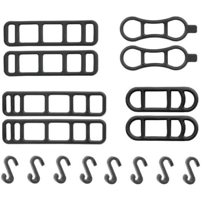 Bluedeer - 16 Stück Silikon-Fahrradlicht-Gurte mit S-Haken – langlebige, elastische Befestigungsbänder für Fahrradlichter, Handys und Zubehör