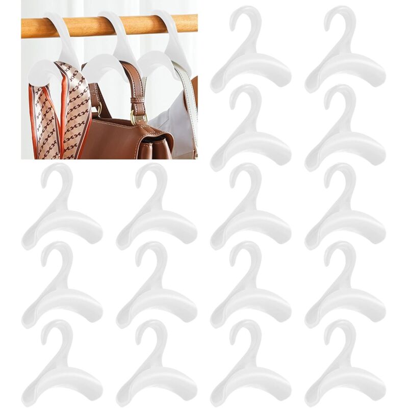 16-teiliges Handtaschen-Hängegestell, 16-teiliger Handtaschen-Organizer, Hängehaken für Kleiderstangen, auch zur Aufbewahrung von Handtaschen, Schals