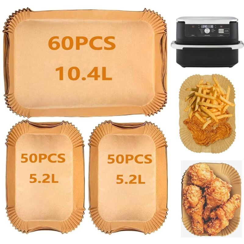 160 Stück Air Fryer Papiere Ninja AF500EU/AF500EUCP, hitzebeständig, Einweg-Air Fryer Papier Zubehör Schale für Ninja Foodi Flex 10,4L/Cosori Air