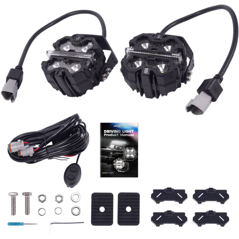 160W LED Pod Licht 3,5 'Platz Spot RGB DRL For ATV SUV 4X4 Off Road 12V IP68