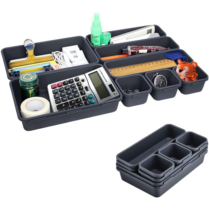 16er-Set Schubladen Ordnungssystem Büro, Kunststoff Schreibtisch Organizer, Schublade Organizer Büro für Küche, Badezimmer, Büro Zubehör,