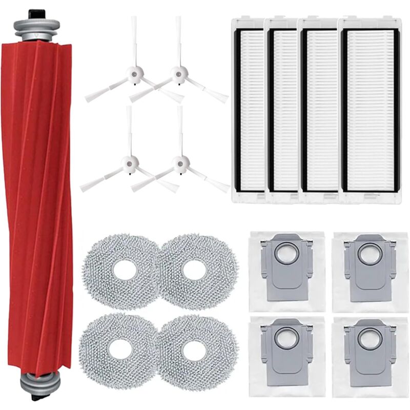17-teiliges Zubehör-Set, Ersatz für Roborock q Revo für Roborock P10 Roboter-Staubsauger, Hauptbürste, Wischtuch, Staubbeutel, Hepa-Filter,