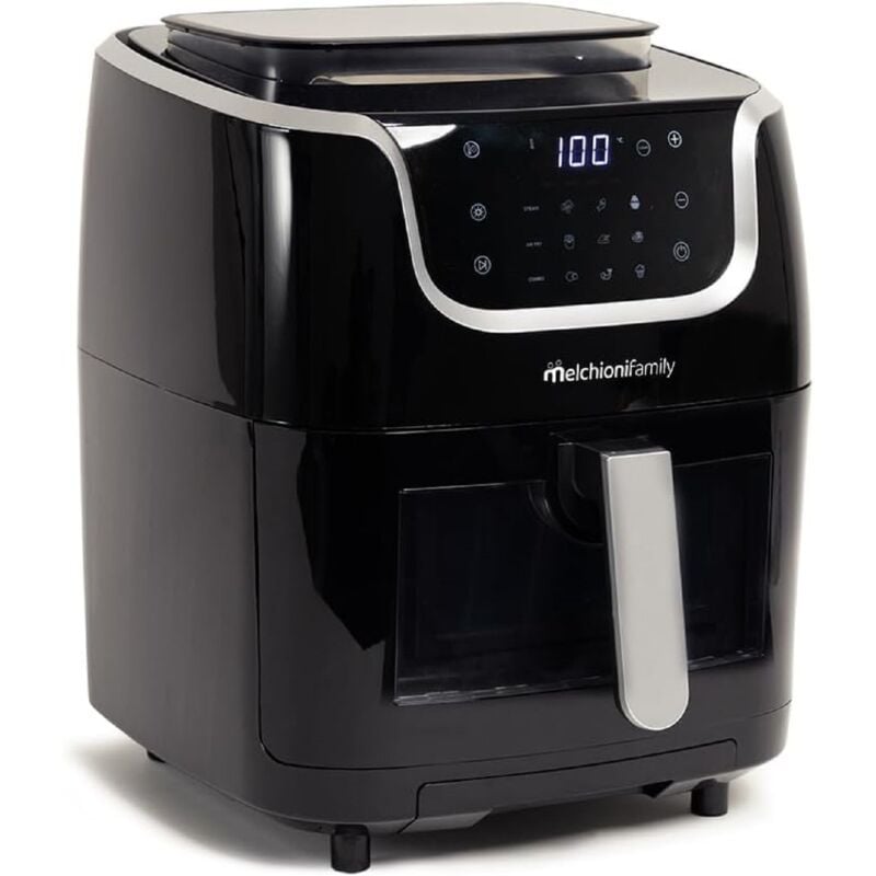 Melchioni - 1700W Fritteuse 3in1 mit Dampf 6,5L, 1,3L Wassertank, Touch-Display