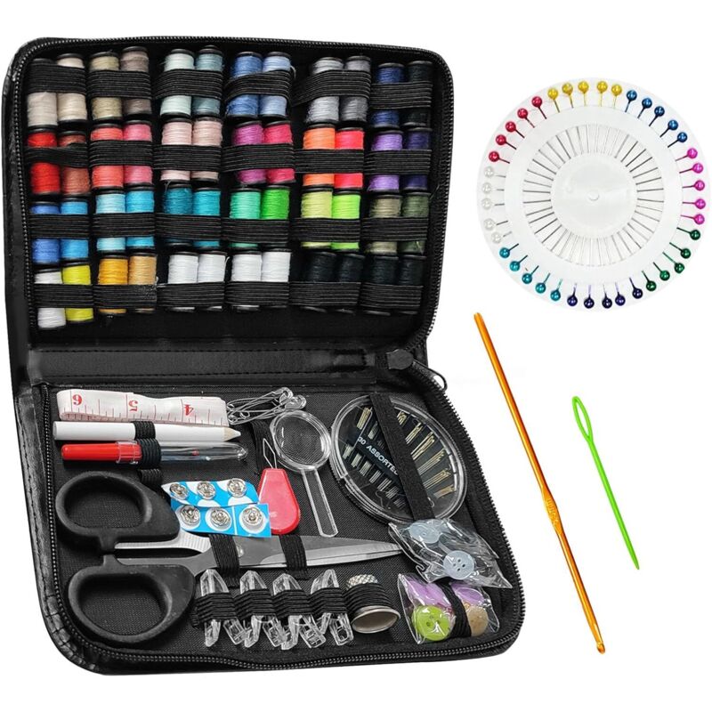 172-tlg. Premium Nähset für Leder & Textilien, Reise-Nähzubehör-Set für Erwachsene, Anfänger, Reparaturen & DIY-Projekte