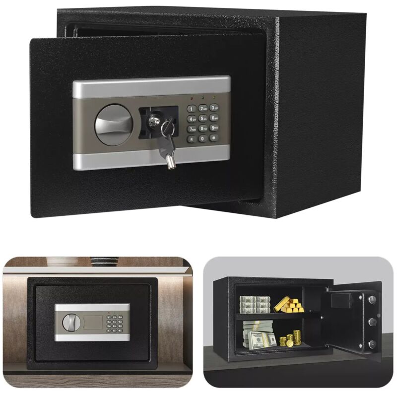 17L elektronischer Safe Möbeltresor Wandtresor Passwortsafe für Familien, Schlafzimmer, Klassenzimmer, Büros