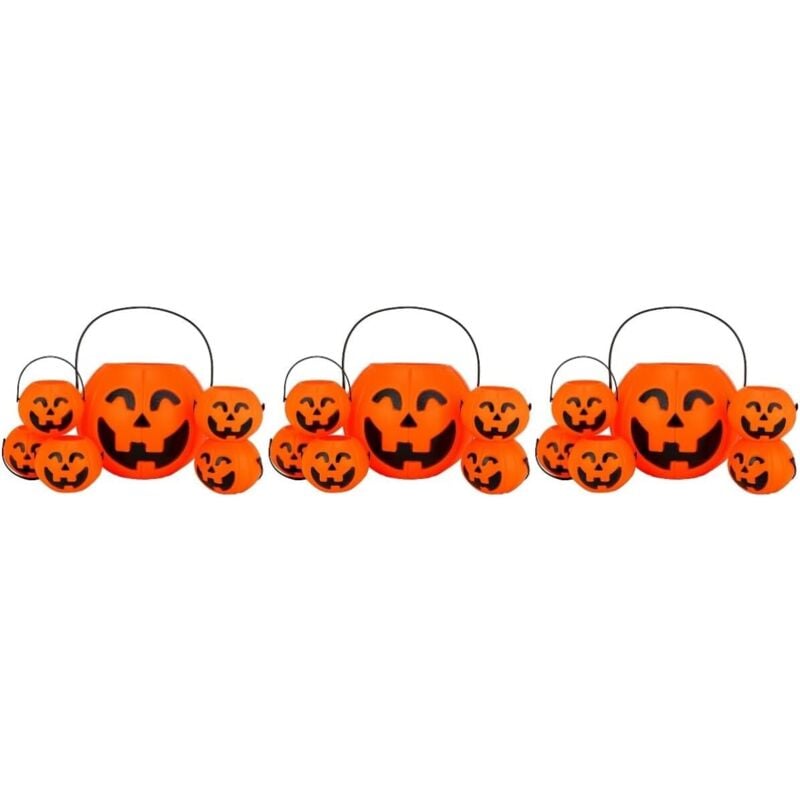 18 Stk Halloween-kürbis-eimer Halter Für Kürbis Leckereien Halloween-kürbis-dekoration Halloween-schmuck Süßes Oder Saures Kürbis Mit Griff