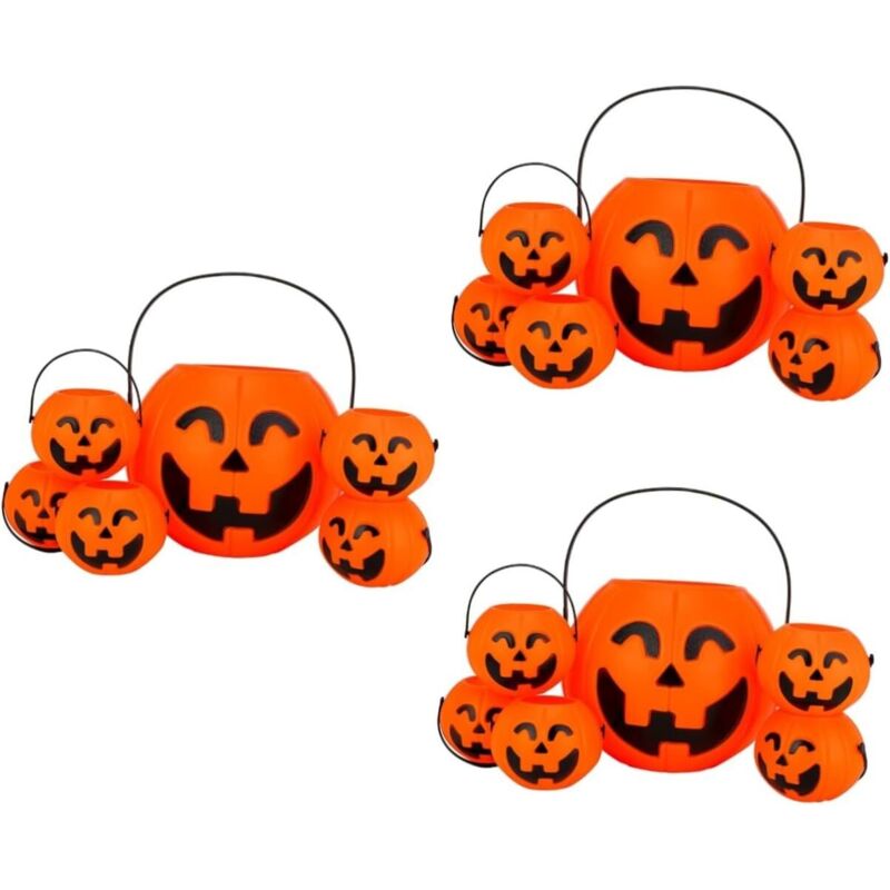 Bluedeer - 18 Stück Halloween Kürbis Eimer Halloween Süßigkeitstüten Für Halloween Dekorationen Tischkürbis Leckerei Halter Halloween Kürbis Korb