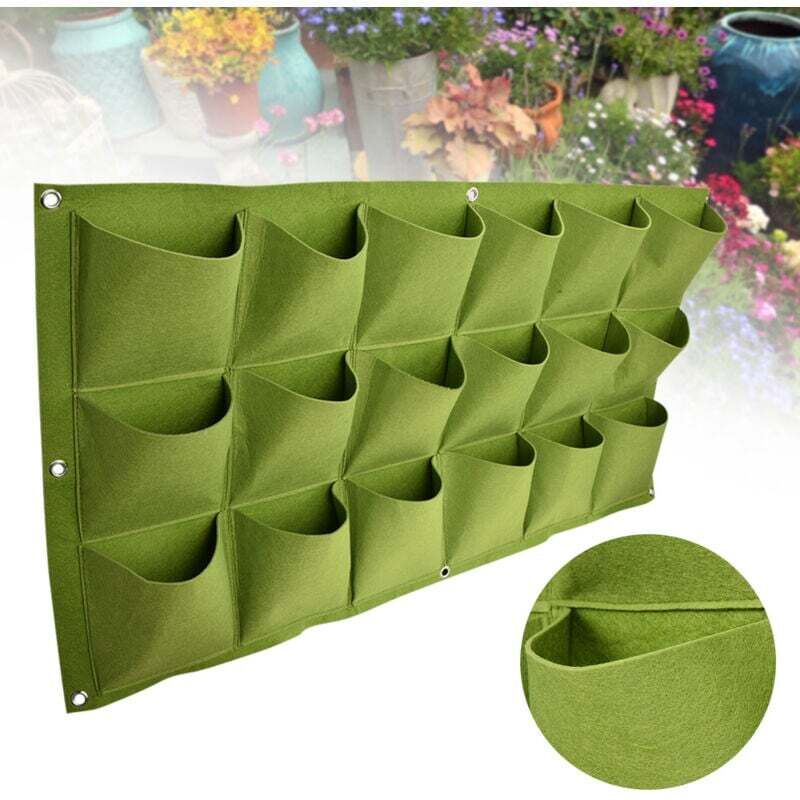 18 Taschen Vertikale Begrünung Hängende Wand Outdoor Garten Wachsen Taschen Pflanzer