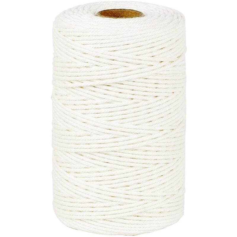 183 m (600 ft) Baumwoll- und Hanfseil, 2 mm Durchmesser, ideal zum Kochen, für lebensmittelechte Bastelarbeiten, Backen, Schlachten, Fleisch, Pute,