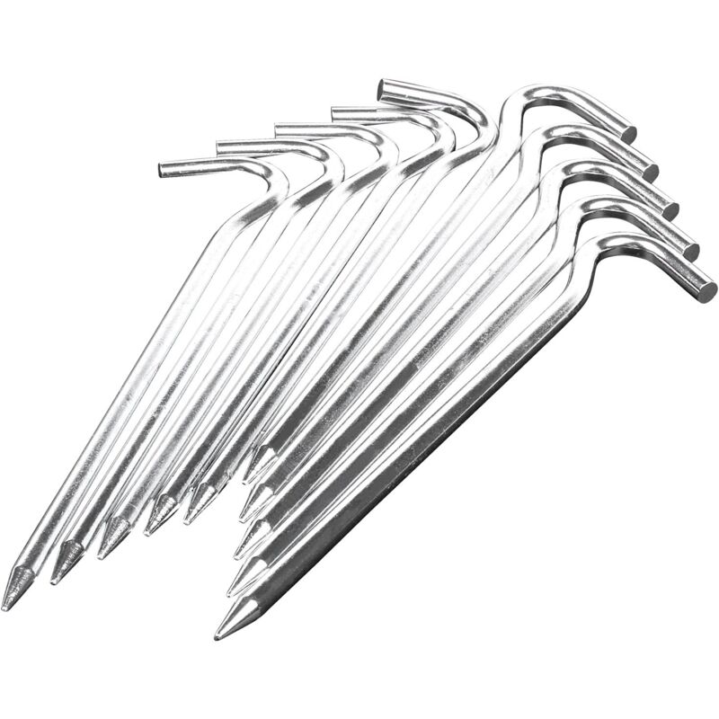 Tlily - 18cm Langer Metall Zelt Pflöcke Schwerlast Boden Camping / Pavillon Markisen, 10 Heringe