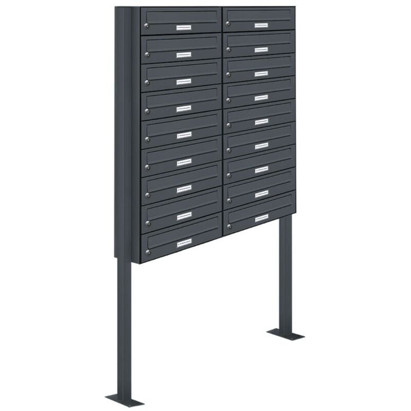 Al Briefkastensysteme - 18er Standbriefkasten Anlage Freistehend ral 7016 - Anthrazit