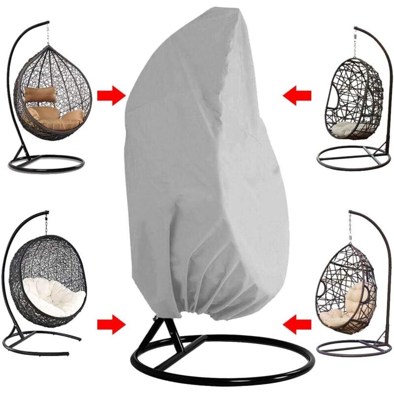 (190 115 cm grau) Hängesessel-Abdeckung, Hängesessel-Abdeckung, Hängesessel-Schutzhülle, Hängesessel-Abdeckung, winddicht, UV-beständig, robustes