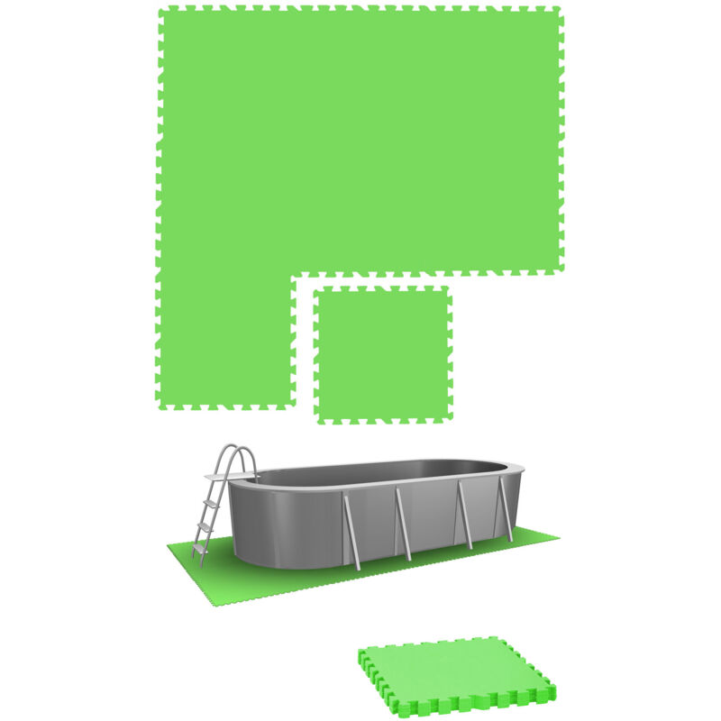 Eyepower - 1,9m² Poolunterlage - 8 Große Poolmatten - 50x50 Outdoor Pool Bodenschutzmatte