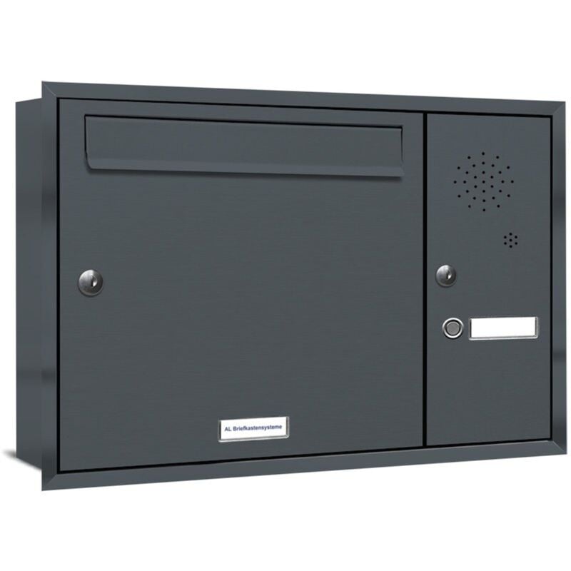 1er Briefkasten Anlage für Unterputz Montage Klingel RAL 7016 Anthrazit