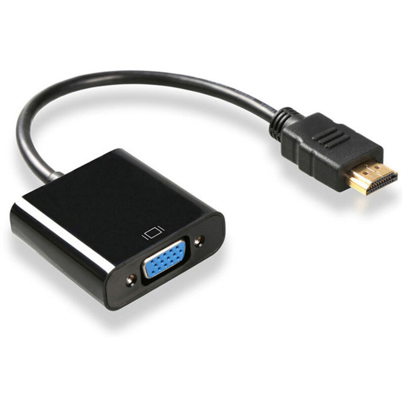 1PC Schwarz HDMI zu VGA Adapter Stecker auf Buchse Konverter Adapter 1080P für Tablet PC Laptop