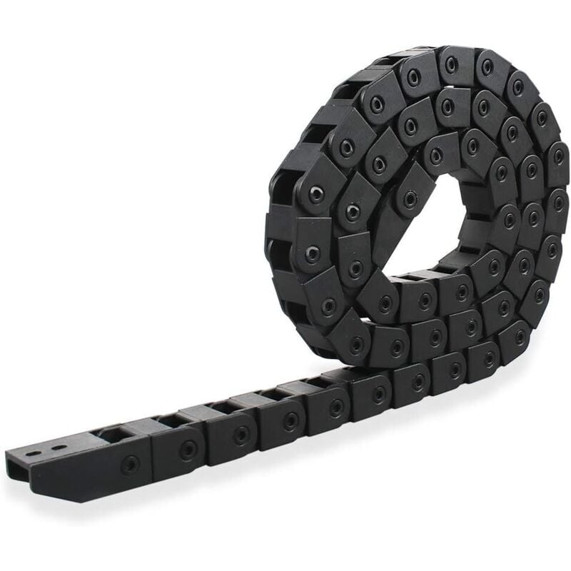 1 Stück 1 m Schleppkette R28, 10 mm x 10 mm Kunststoff-Kabelschleppkettenträger für 3D-Drucker-CNC-Fräsmaschine, schwarz