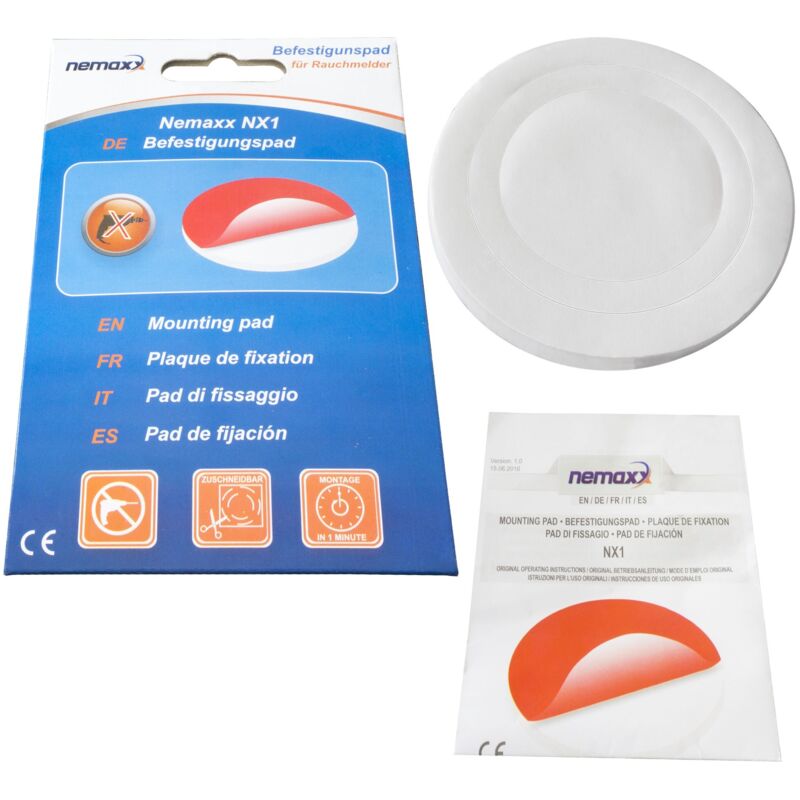 1x NX1 Quickfix Klebepad Befestigungspad Klebebefestigung für Rauchwarnmelder / Funkrauchmelder / Rauchmelder - Nemaxx