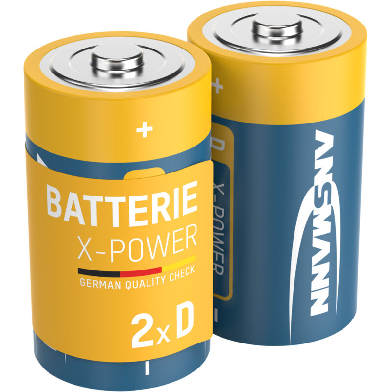 Ansmann - Alkaline X-Power Mono d, 1,5V, 2 Stück, LR20, langlebig, für hohen Energiebedarf