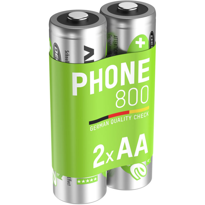 Ansmann - Akku aa Mignon 800mAh 1,2V NiMH für Telefon 2 Stück - wiederaufladbar