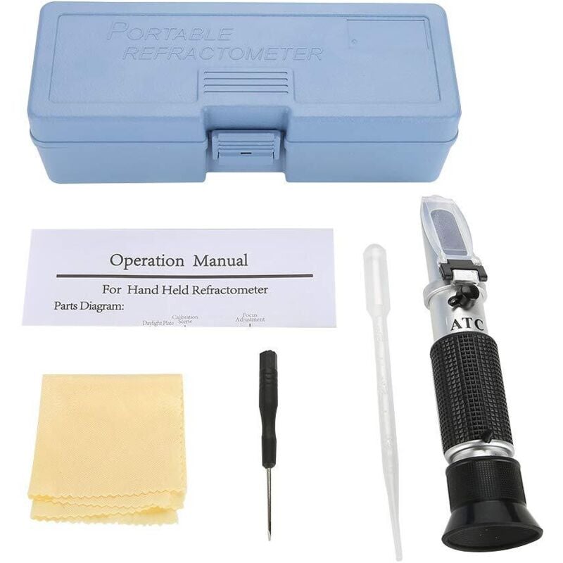 0,2 % Brix-Refraktometer, Handrefraktometer, Refraktometer für die Weinherstellung (Alkohol), Spezifisches Gewicht von Most, ATC Brix-Refraktometer
