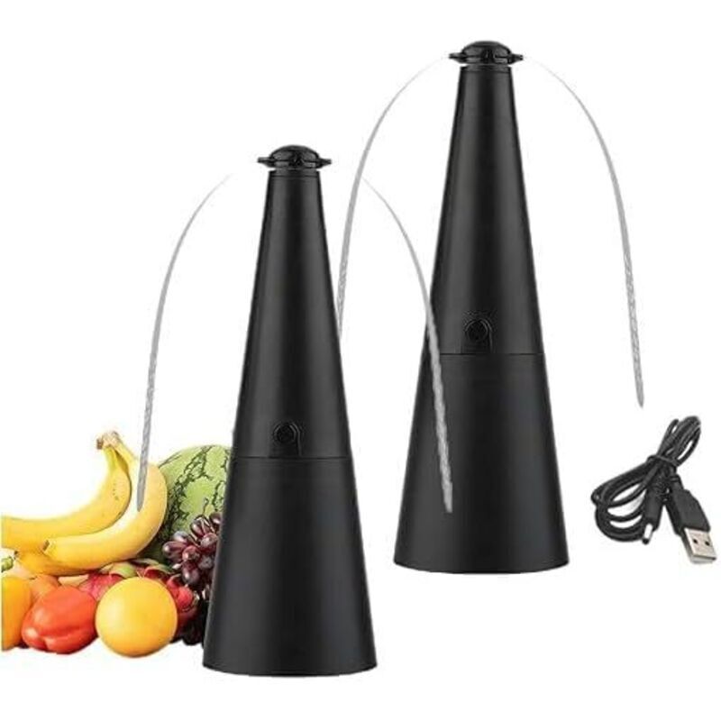 2 Fliegenklatschen-Ventilatoren für Tische, wiederaufladbarer Insektenvernichter-Ventilator, rotierender Fliegenklatschen-Ventilator für Picknicks