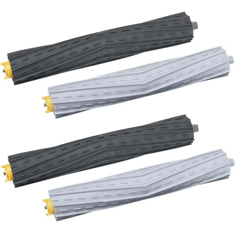 2 Gummibürsten-Sets für iRobot 800 & 900 Serien-Saugroboter, Ersatzwalzenbürsten für Roomba 850 860 861 866 870 880 890 960 980