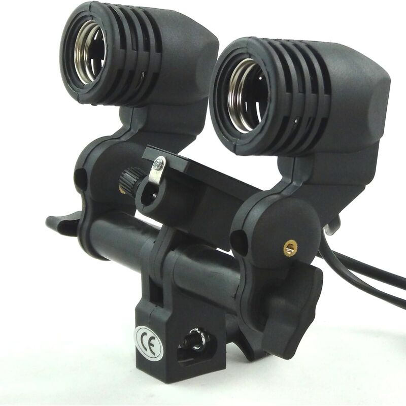 2-in-1 E27 Lampenfassung mit Sonnenschutzhalterung für Foto- und Videostudio