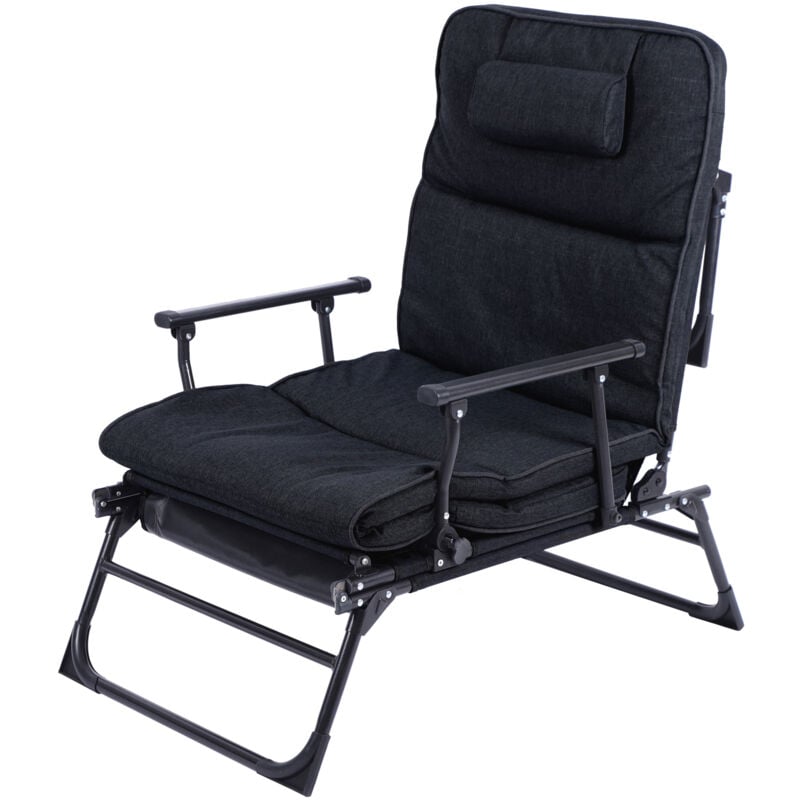 2 in 1 Gartenliege/Ruheliege/Sanitätsliege schwarz-DGM5000S-gaesteliege