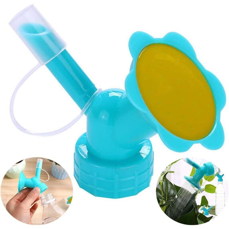 2-in-1-Gießkanne, Flasche, Duschkopf, Gartengeräte, Haushalts-Bewässerungsgeräte für Töpfe (2 Stück, blau)