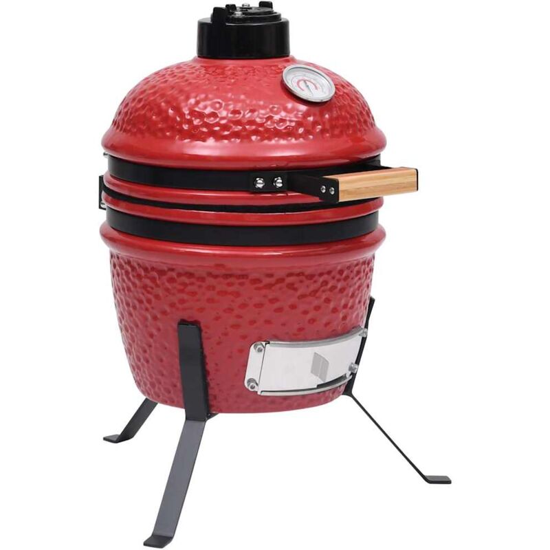 2-in-1 Kamado-Grill Smoker Keramik 56 cm Rot - Vidaxl