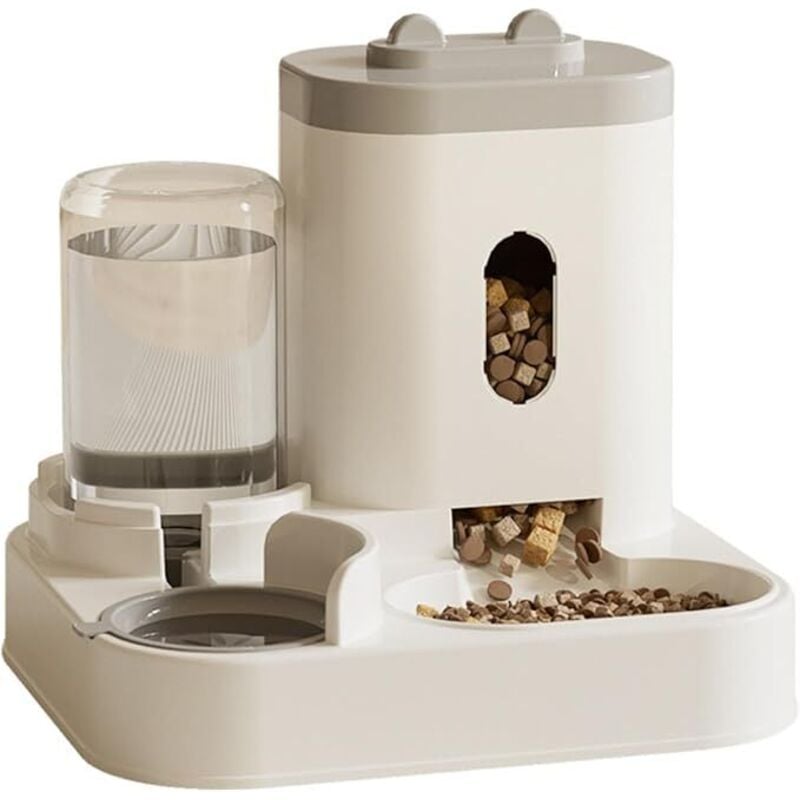2-in-1 Katzenfutter-/Trockenfutterspender, automatischer Futter- und Wasserspender für Haustiere