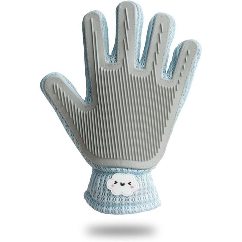 2-in-1 Tierhaarentfernungshandschuh (für Hunde, Katzen, Pferde und Kaninchen) - Effektiver Katzenpflegehandschuh, Bade- und Massagegerät (1 Stück,