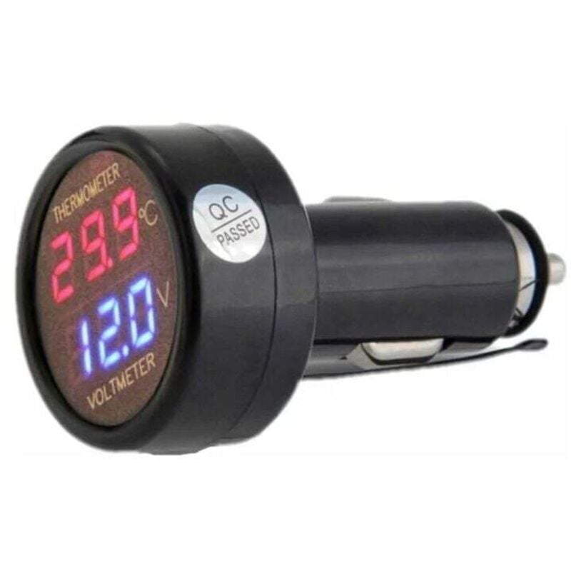 2-in-1-Voltmeter und Thermometer, digitales Autobatterie-Spannungsmessgerät, Temperaturanzeige, dc 12 v 24 v Überwachungstester – rw Automobile &