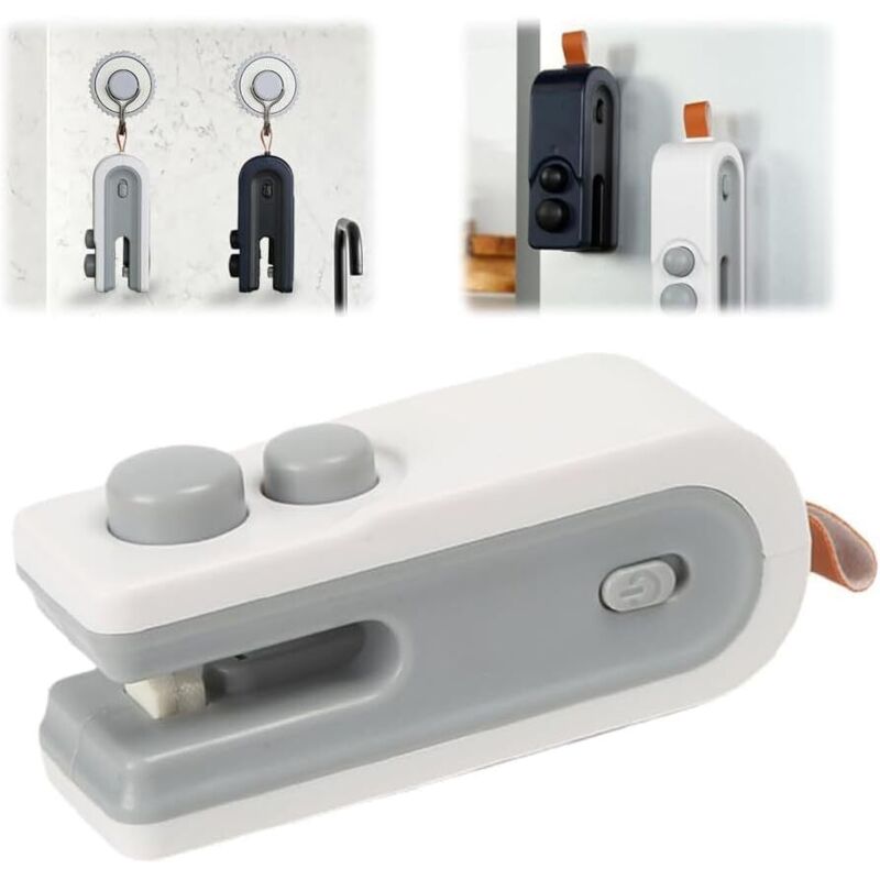 2-in-1 Wiederaufladbarer USB-Beutelversiegler, Tragbares Thermosiegelgerät zum Verpacken von Lebensmitteln, Snacks und Kunststoff