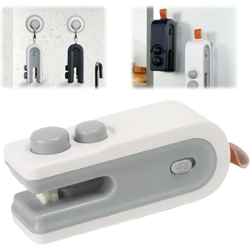 2-in-1 Wiederaufladbarer USB-Beutelversiegler, Tragbares Thermosiegelgerät zum Verpacken von Lebensmitteln, Snacks und Kunststoff