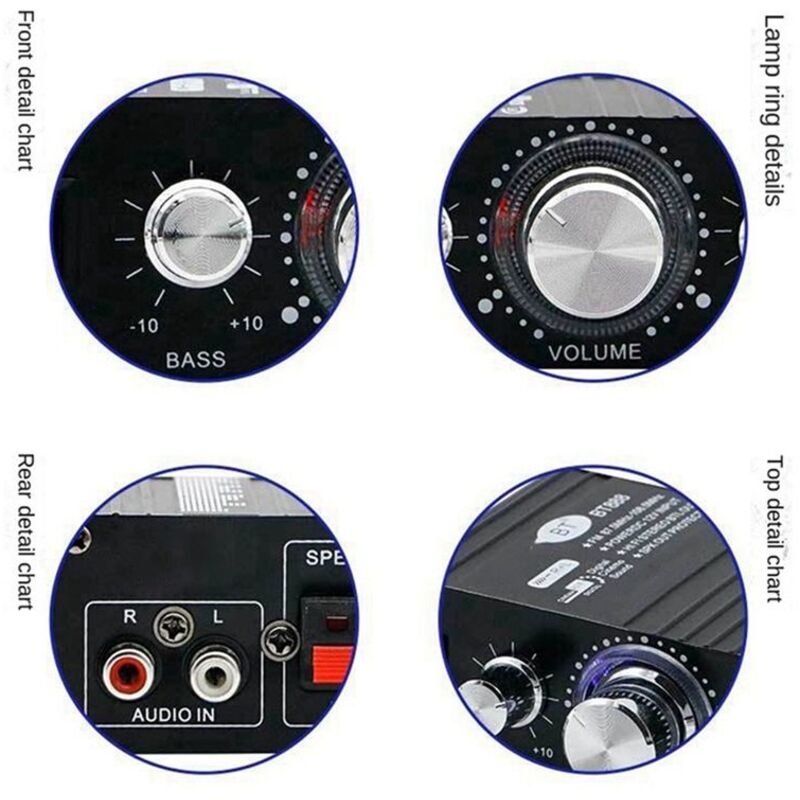 2-Kanal 30W Auto Digital Power Audio VerstäRker 12V Hifi Stereo Home Audio VerstäRker für Auto Zuhause