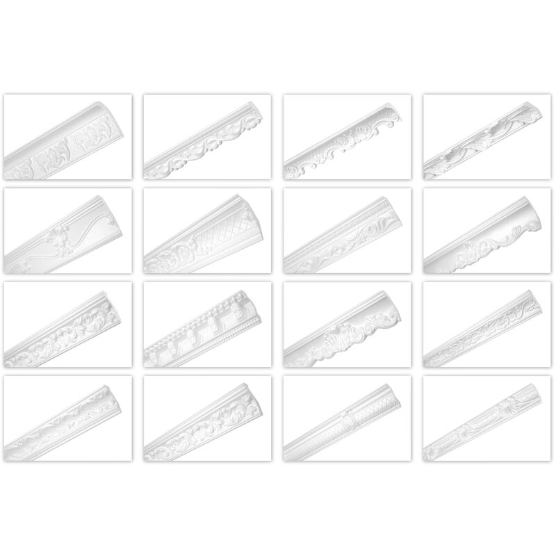 HEXIMO 2m Deckenleisten klassisch XPS Styropor weiß, Stuckleisten Sytroporleisten: ZM14 - 55 x 55 mm