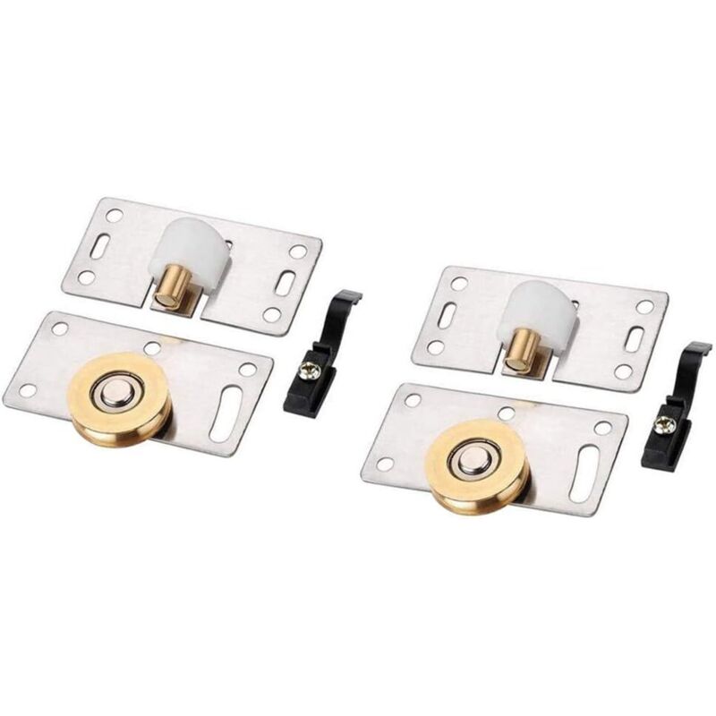 Tigrezy - 2 Paar Schiebetürrollen, Schranktür-Gleitrolle, Riemenscheiben-Gleitvorrichtung, Hardware-Zubehör, für Schrank, Kleiderschrank, Schrank
