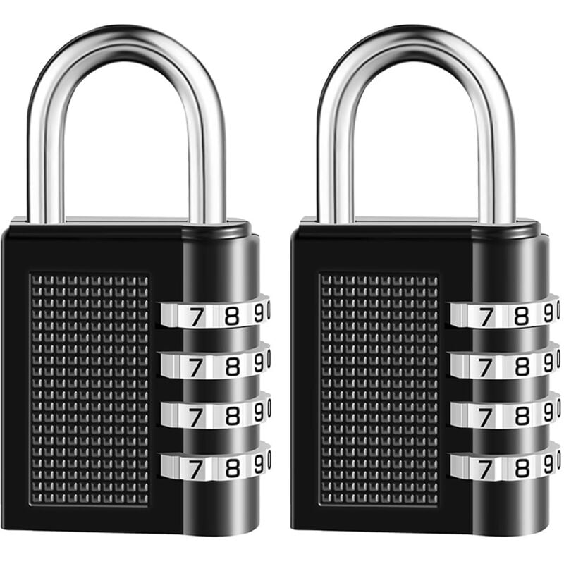 2er-Pack 4-stelliges Zahlenschloss, wasserdichtes Vorhängeschloss für den Außenbereich, für Schul-, Turnhallen-, Sport-, Zaun-, Werkzeugkasten-,