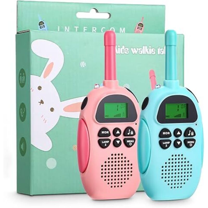 2 Pack Walkie Talkie Kinder, Aufladbar Walkie Talkies, 22-Kanal Kinder Funkgerät Spielzeug für Jungen Mädchen, Abenteuer im Freien Outdoor Camping