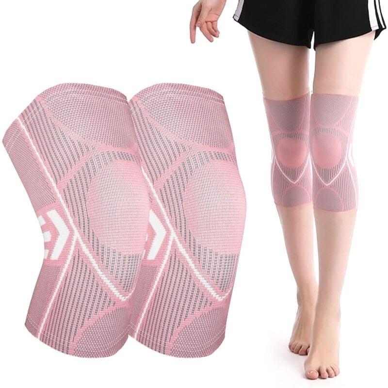 2 PCS Sport-Kniebandage, Einstellbare elastische Kniebandage, Kompressions-Kniebandage, Ligamentäre Kniebandage Knieschiene, M,L,XL